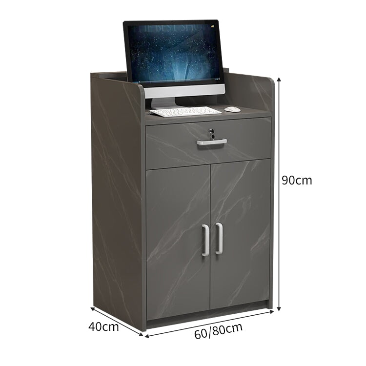 角丸加工 引き出し 扉付き収納 鍵付き 受付カウンター 受付 カウンター 受付台 エントランス エコ板材 ハイカウンター コンパクト レトロ おしゃれ JDT-C062 chickagu