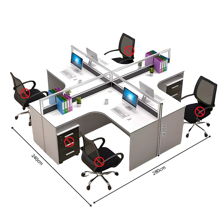 L型デスク トップパネル付き アジャスター付き オフィスデスク 事務机 ワークデスク パソコンデスク ファイルワゴン ホワイト カスタマイズ可能 BGZ-C015 CHICKAGU