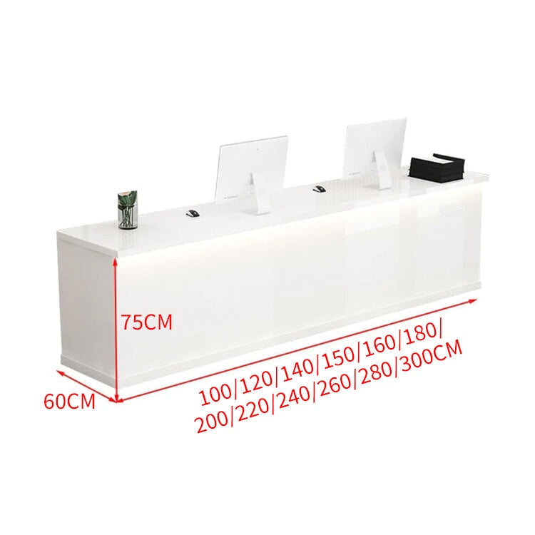 木製受付カウンター レセプションデスク レジカウンター 受付カウンター エントランス受付 業務用 会社用 キーボードトレイ付き 広い天板 高級感 chickagu