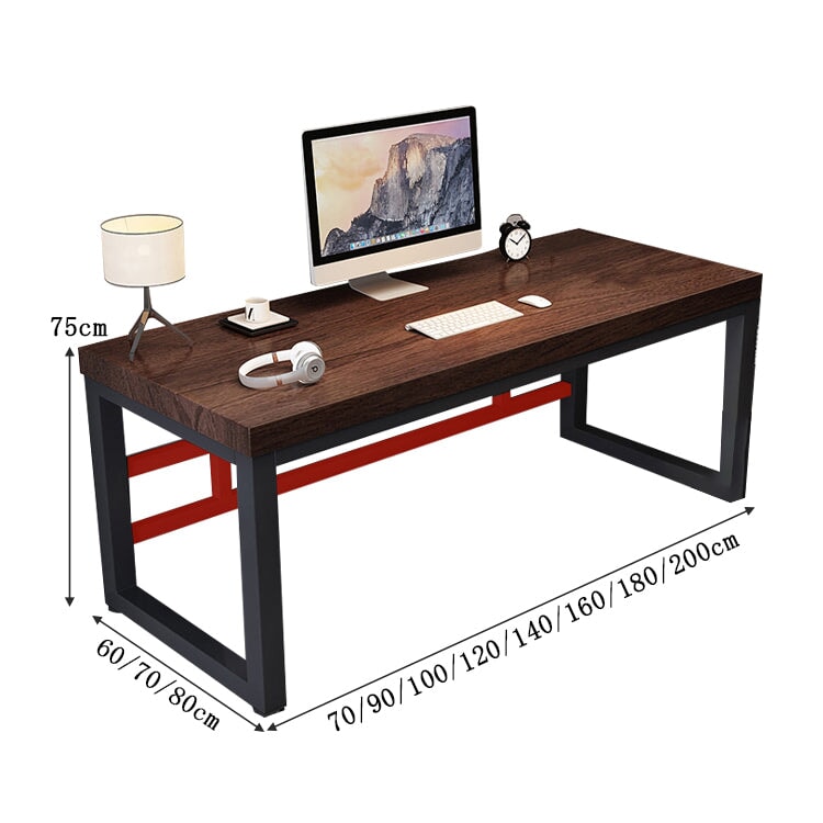 デスク インドア 室内 パソコンデスク 天然木 広い天板 分厚い モニター置き棚 炭素鋼フレーム 頑丈 口字型 安定性 落ち着き 重厚感 SNZ-C040 chickagu