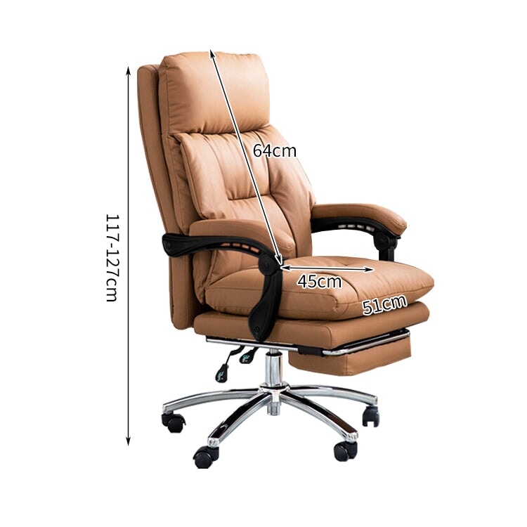 昇降回転式 リクライニング 二重クッション PUレザー チェア オフィスチェア シリコンフィル 高反発ウレタン 柔らか 快適 心地よい BGY-C007 chickagu