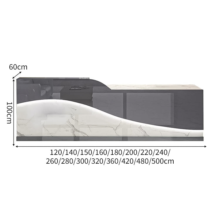 鏡面仕上げ エコ板材 頑丈 引き出し 錠付き 配線孔 受付カウンター カウンター モダン 高級感 上質 カスタマイズ可能 JDT-C047