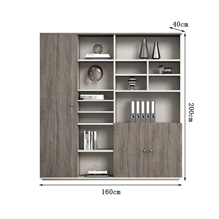 収納キャビネット 収納棚 キャビネット エコ板材 エッジ加工 木目調 アルミ合金 幕板 扉付き オープン式 ワードローブ 多目的 実用 穏やか カスタマイズ可能 CWG-C084 chickagu