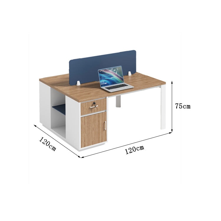 オフィスデスク デスク 作業用 事務所 二人用 四人用 六人用 天然木 サイドキャビネット 引き出し 鍵付き エッジ加工 機能的 シンプル ブラック ホワイト カスタマイズ可能 BGZ-C075 CHICKAGU