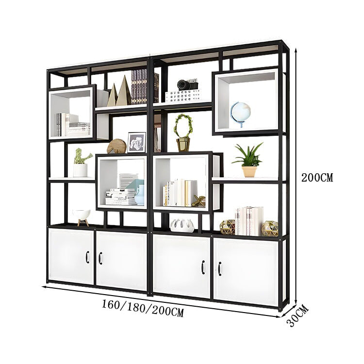 収納棚 オフィスシェルフ リビングシェルフ 本棚 メラミン化粧板 分類収納 カスタマイズ可能 扉付き収納 SNG-C040