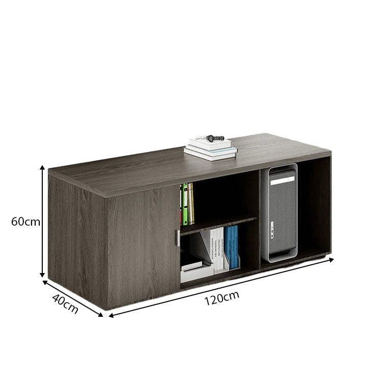 オフィスデスク L字デスク 社長デスク 役員用デスク 炭素鋼脚 配線穴付き サイドワゴン 幕板付き ウォールナット カスタマイズ可能 LBZ-C013 CHICKAGU