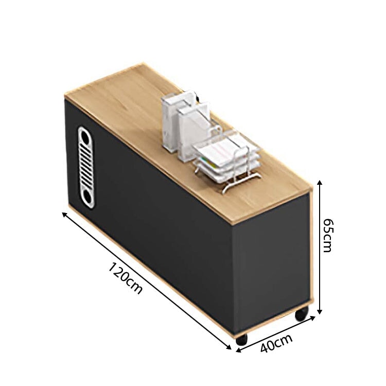 オフィスデスク ワークデスク 役員デスク パソコンデスク 幕板付き サイドキャビネット 焼付塗装 オープン収納 ナチュラル カスタマイズ可能 LBZ-C003 CHICKAGU