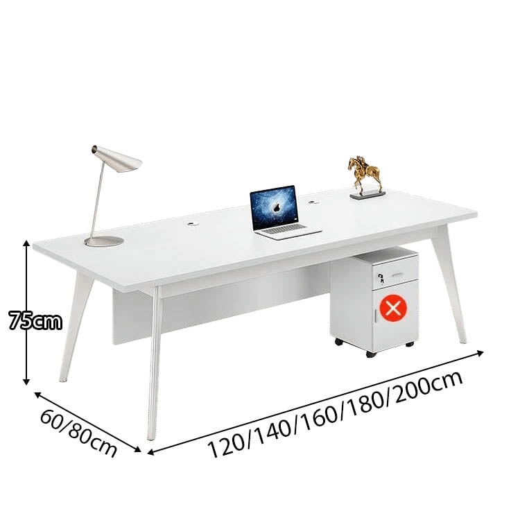 オフィスデスク L字デスク 社長デスク 役員用デスク 炭素鋼脚 配線穴付き サイドワゴン 幕板付き ウォールナット カスタマイズ可能 LBZ-C013 CHICKAGU