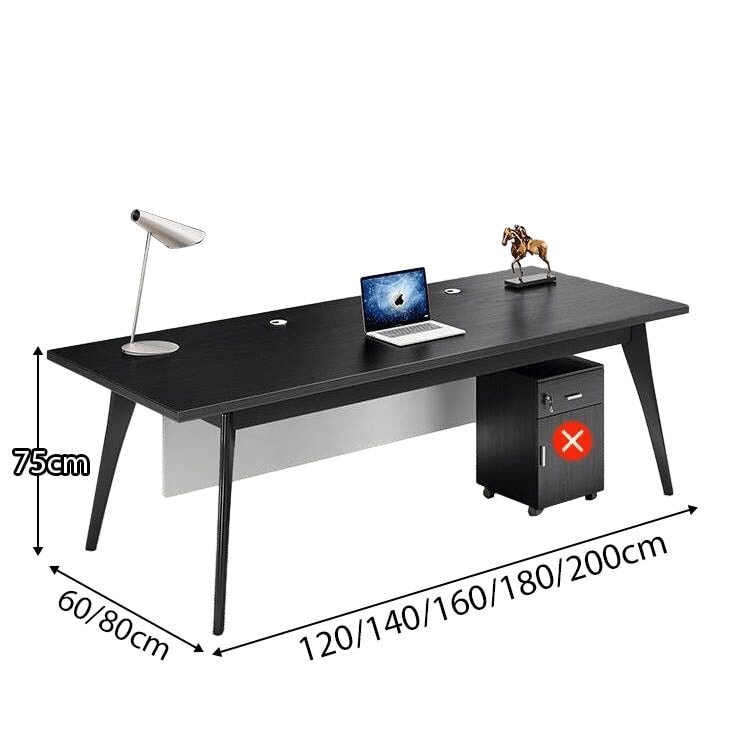 オフィスデスク L字デスク 社長デスク 役員用デスク 炭素鋼脚 配線穴付き サイドワゴン 幕板付き ウォールナット カスタマイズ可能 LBZ-C013 CHICKAGU