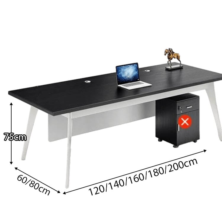 オフィスデスク L字デスク 社長デスク 役員用デスク 炭素鋼脚 配線穴付き サイドワゴン 幕板付き ウォールナット カスタマイズ可能 LBZ-C013 CHICKAGU