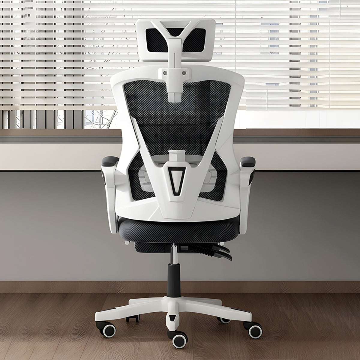 リクライニング ヘッドレスト フットレスト 昇降回転式 メッシュ生地 通気性 チェア オフィスチェア 二重充填 柔らか 快適 BGY-C002 chickagu