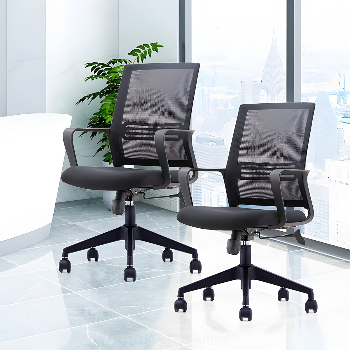 リクライニング 昇降回転式 五本脚ベース/ループ脚 メッシュ ウレタン チェア オフィスチェア 柔らか 快適 シンプル モダン BGY-C003 chickagu