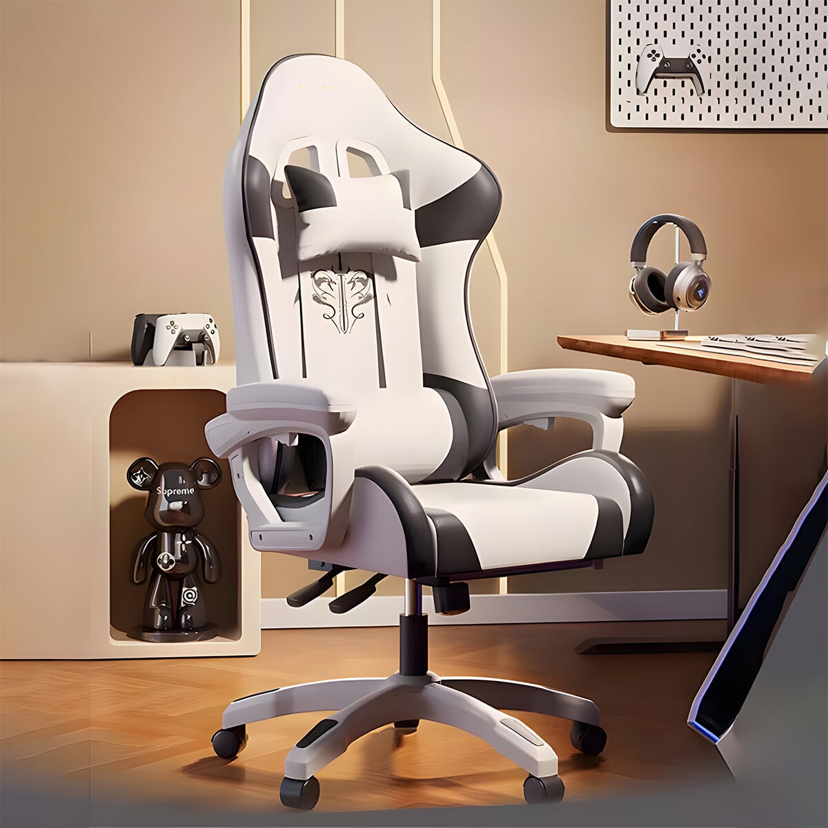 人間工学 ヘッドレスト ランバーサポート 二重充填 スチールフレーム リクライニング チェア ワークチェア ゲーミングチェア モダン おしゃれ 快適 BGY-C015 chickagu