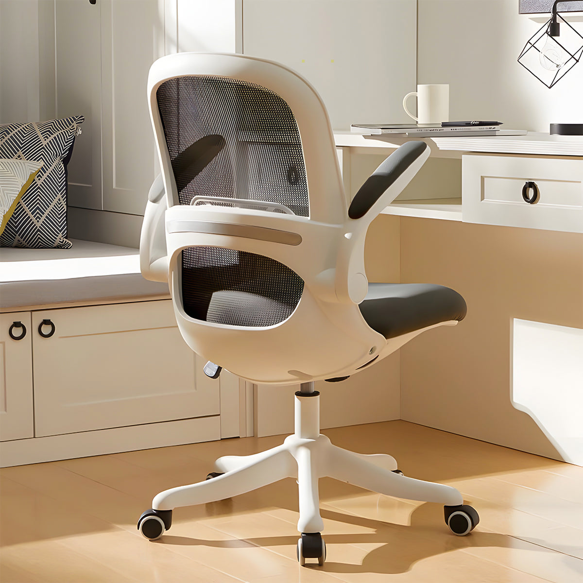 ランバーサポート フィット感 高密度ウレタン メッシュ生地 通気性 5本脚ベース 安定性 チェア オフィスチェア 柔らか 弾力性 快適 BGY-C031