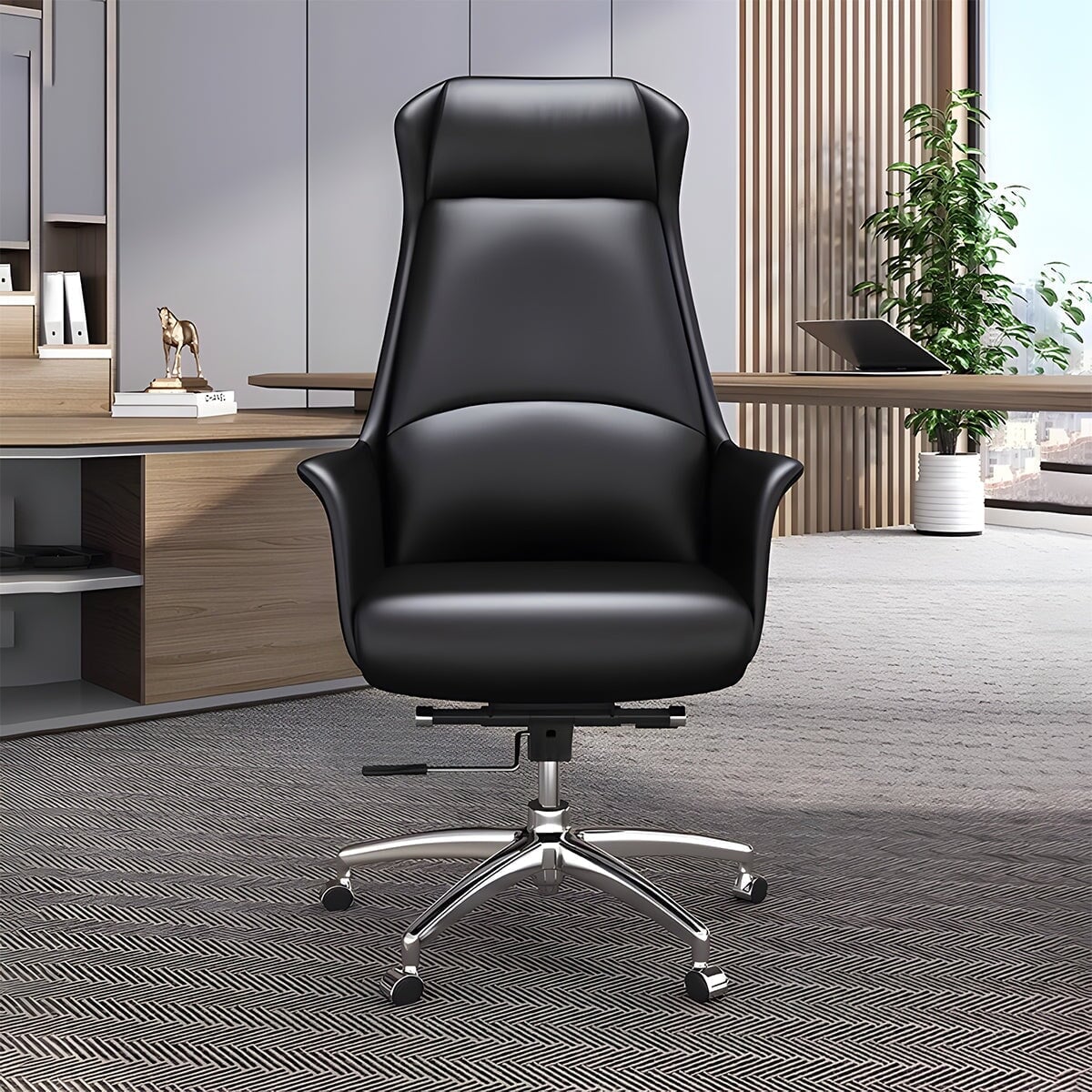 カウレザー リクライニング ボリューム感 高反発ウレタン 弾力性 チェア オフィスチェア ふくよか 快適 シンプルモダン 上質 BGY-C042 CHICKAGU