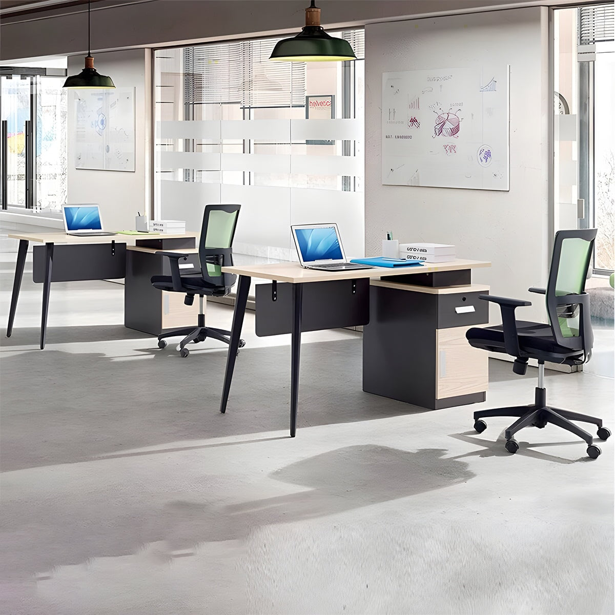 トップパネル付き 引き出し付き サイドキャビネット 二人掛け 四人掛け モダン 洗練 オフィス デスク ワークデスク 役員デスク 事務机 デスク カスタマイズ可能  BGZ-C027 CHICKAGU