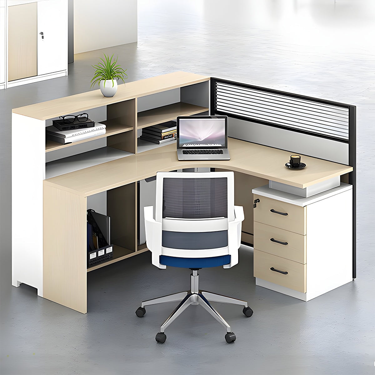 収納棚 キャビネット 防音パーティション エコ板材 L字型 デスク オフィスデスク ワークデスク 実用 機能的 洗練 カスタマイズ可能 BGZ-C030 chickagu