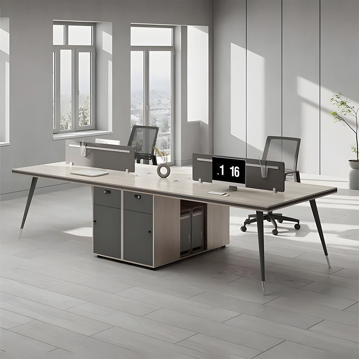 エコ板材 安全無臭 厚い天板 キャビネット ダイヤル錠 トップパネル 炭素鋼脚 デスク オフィスデスク ワークデスク 落ち着き 洗練 機能的 カスタマイズ可能 BGZ-C037