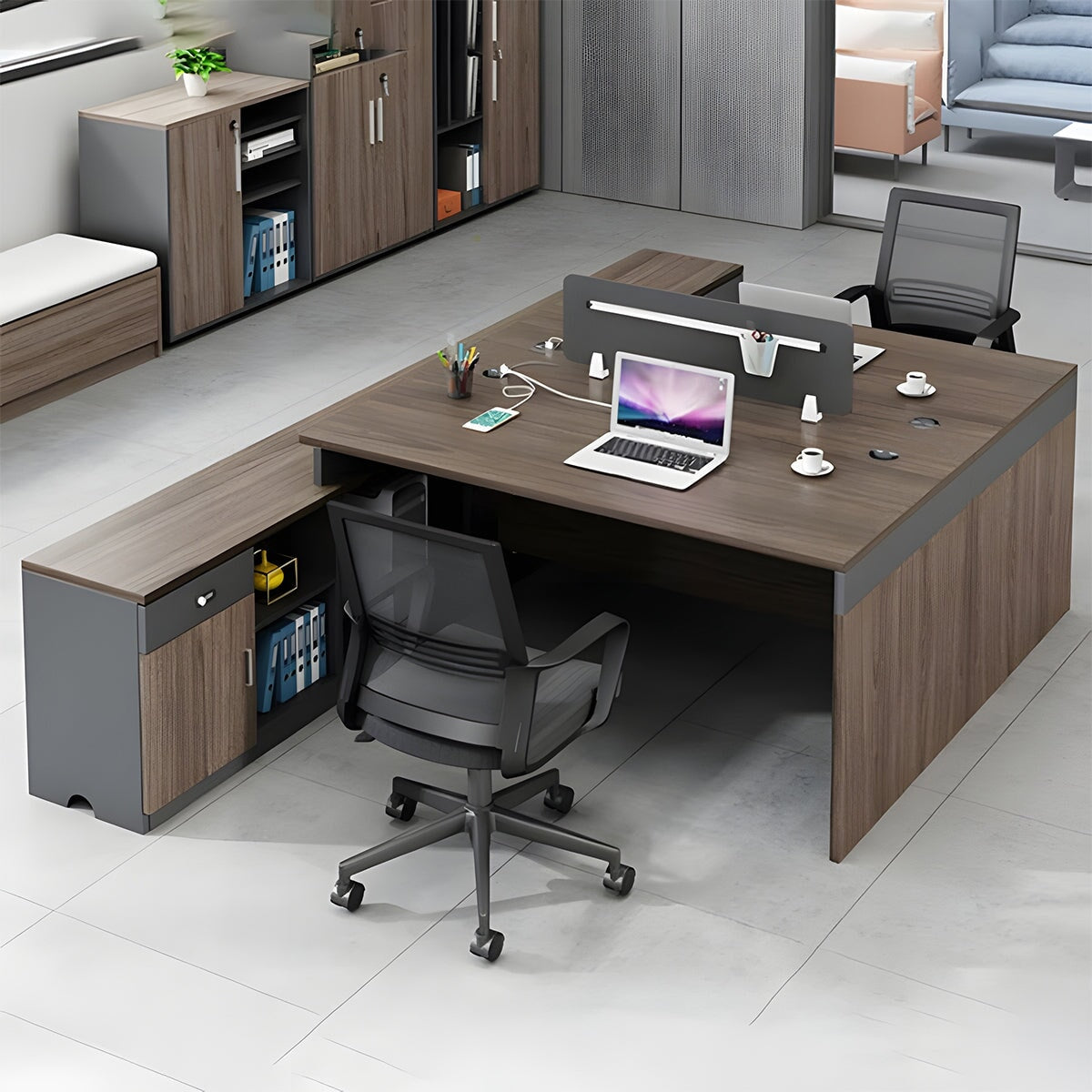 エコ板材 木目調 広い天板 サイドキャビネット チェスト 大容量 トップパネル デスク オフィスデスク 事務所用 落ち着き 機能的 使いやすい カスタマイズ可能 BGZ-C062 chickagu