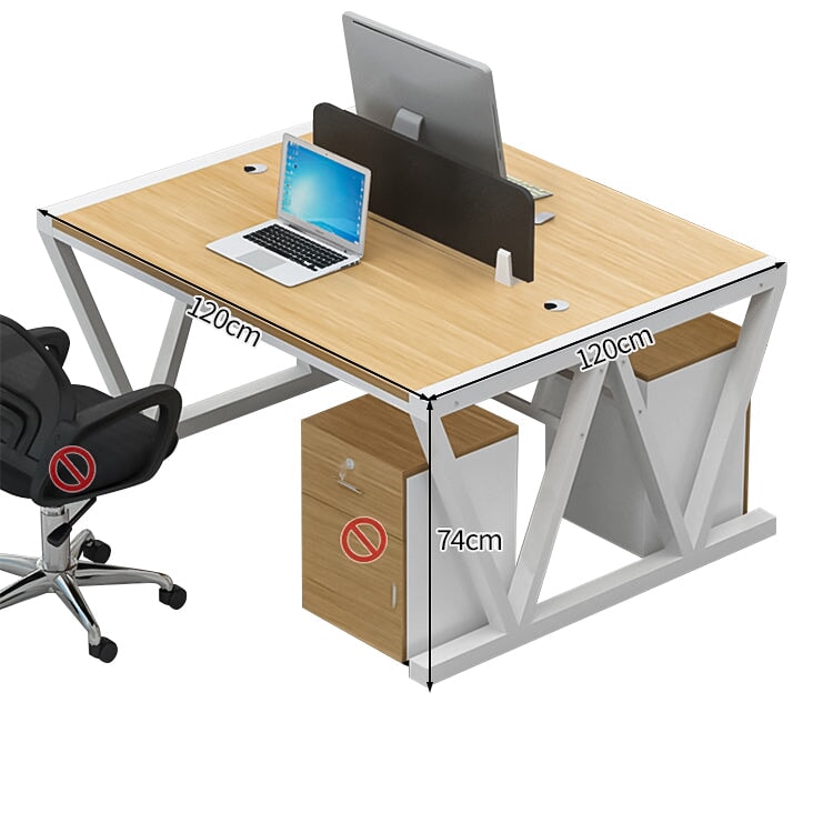 スチールフレーム 三角構造 安定性 エコ板材 配線孔 デスクトップパネル 木目調 デスク オフィスデスク 穏やか シンプル 簡素 カスタマイズ可能 BGZ-C082