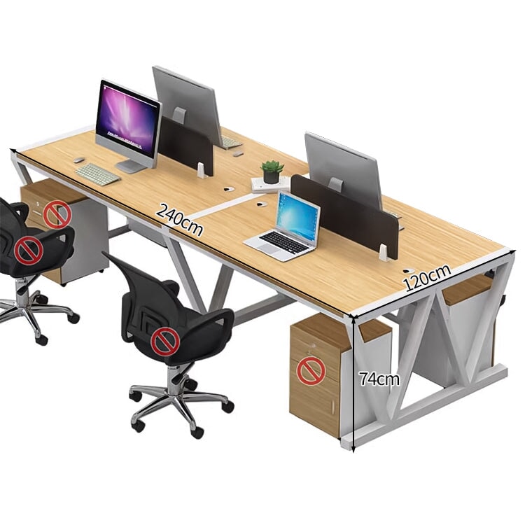 スチールフレーム 三角構造 安定性 エコ板材 配線孔 デスクトップパネル 木目調 デスク オフィスデスク 穏やか シンプル 簡素 カスタマイズ可能 BGZ-C082