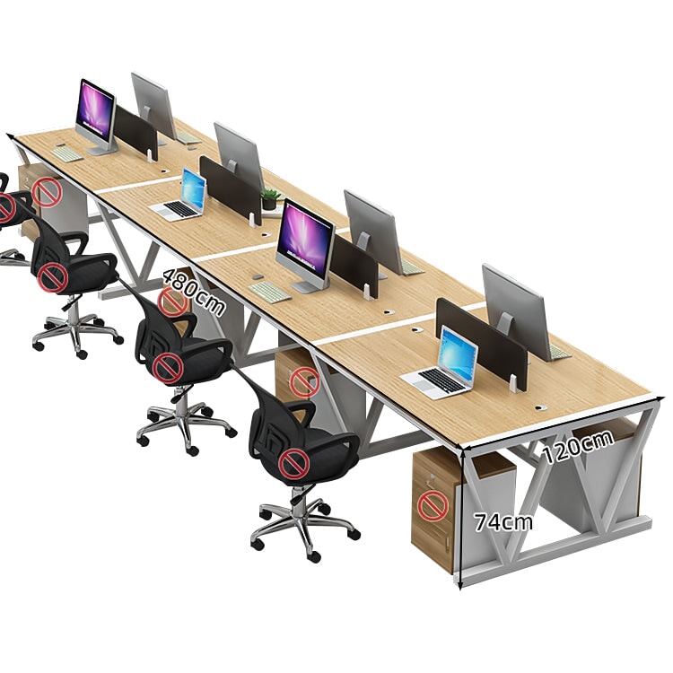 スチールフレーム 三角構造 安定性 エコ板材 配線孔 デスクトップパネル 木目調 デスク オフィスデスク 穏やか シンプル 簡素 カスタマイズ可能 BGZ-C082