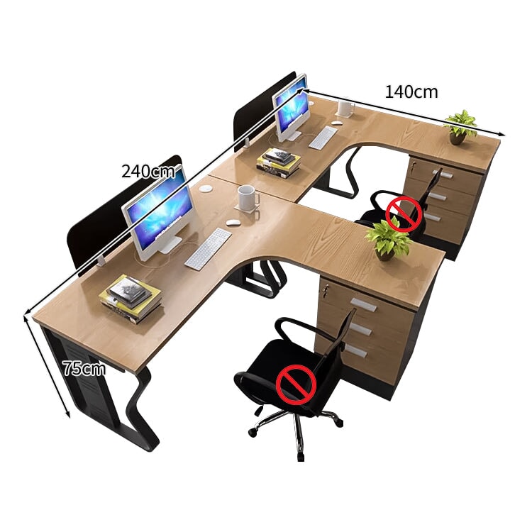 メラミン化粧板 頑丈 デスクトップパネル L字型 ゆとり キャビネット 引き出し 錠付き デスク オフィスデスク 木目調 穏やか 実用 カスタマイズ可能 BGZ-C086