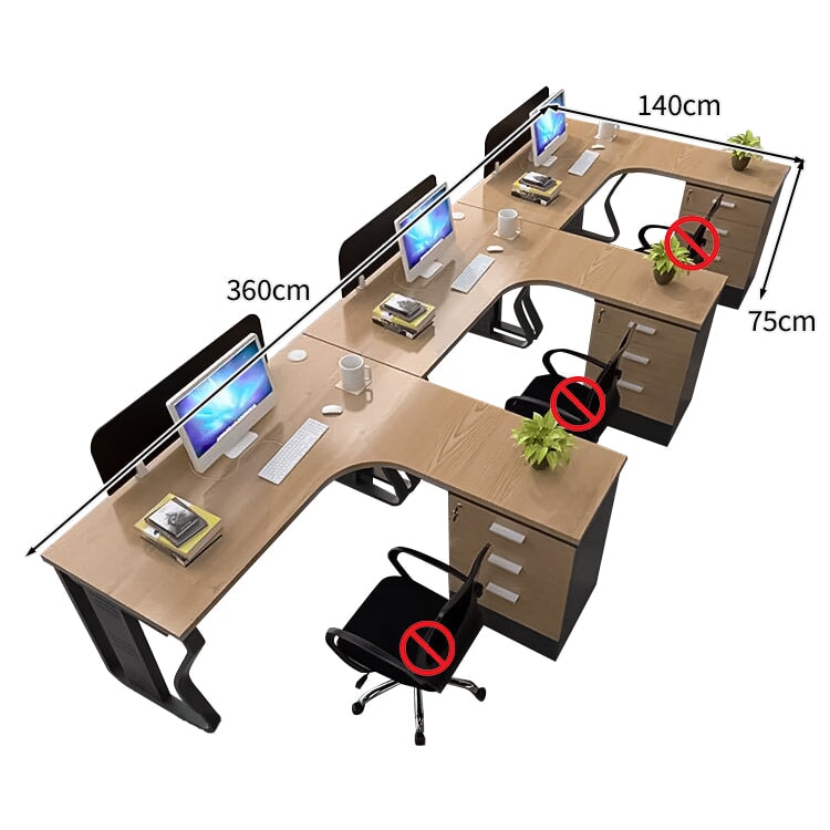メラミン化粧板 頑丈 デスクトップパネル L字型 ゆとり キャビネット 引き出し 錠付き デスク オフィスデスク 木目調 穏やか 実用 カスタマイズ可能 BGZ-C086