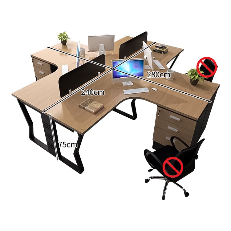 メラミン化粧板 頑丈 デスクトップパネル L字型 ゆとり キャビネット 引き出し 錠付き デスク オフィスデスク 木目調 穏やか 実用 カスタマイズ可能 BGZ-C086