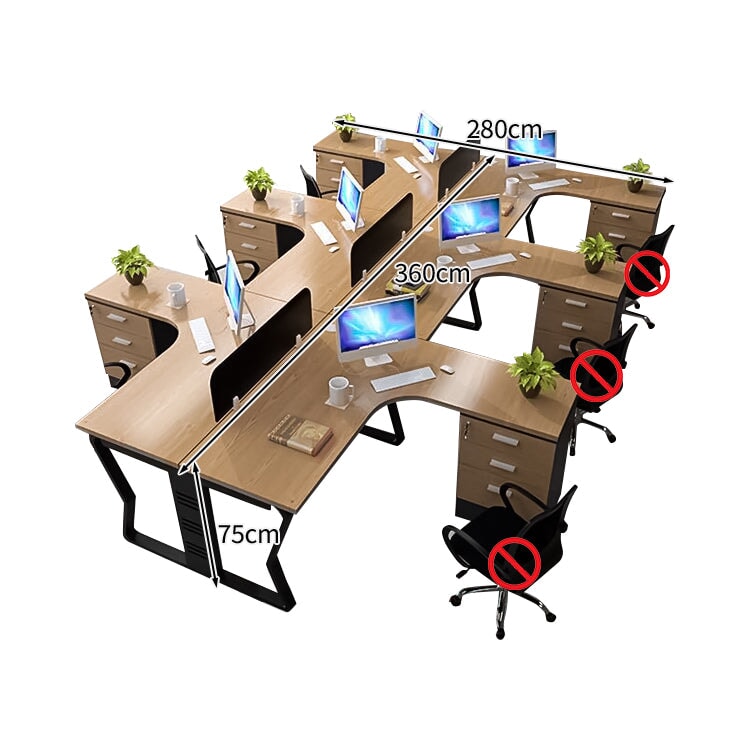 メラミン化粧板 頑丈 デスクトップパネル L字型 ゆとり キャビネット 引き出し 錠付き デスク オフィスデスク 木目調 穏やか 実用 カスタマイズ可能 BGZ-C086