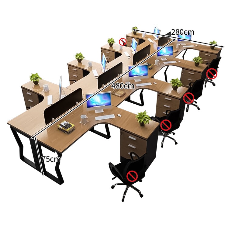 メラミン化粧板 頑丈 デスクトップパネル L字型 ゆとり キャビネット 引き出し 錠付き デスク オフィスデスク 木目調 穏やか 実用 カスタマイズ可能 BGZ-C086