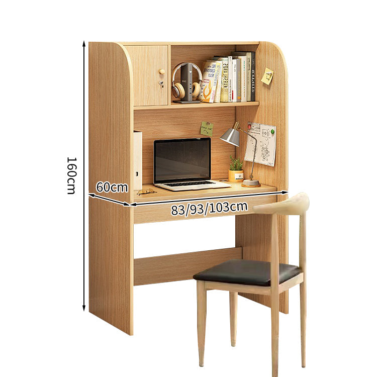 オフィスデスク デスク 自習室用デスク 事務机 木目調 R加工 本棚 R加工 配線孔付き BGZ-T142