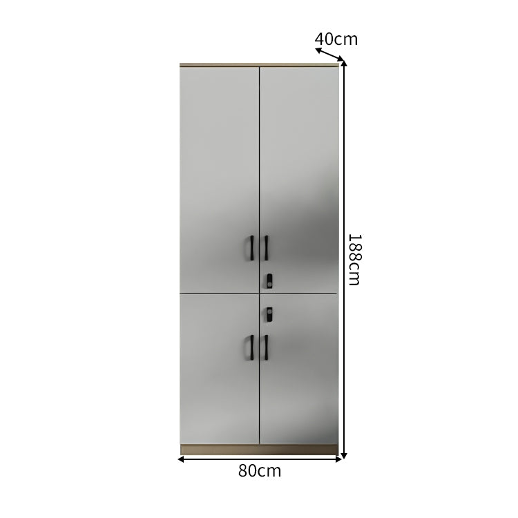 大容量 多段式 分類収納 可動棚板 三段階調節 ダイヤル錠 台輪 安定性 メラミン化粧板 収納キャビネット ロッカー キャビネット 実用 モダン ホワイト カスタマイズ可能 CWG-C046