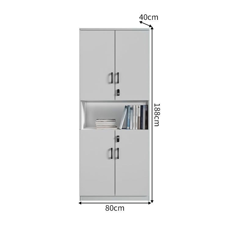 大容量 多段式 分類収納 可動棚板 三段階調節 ダイヤル錠 台輪 安定性 メラミン化粧板 収納キャビネット ロッカー キャビネット 実用 モダン ホワイト カスタマイズ可能 CWG-C046