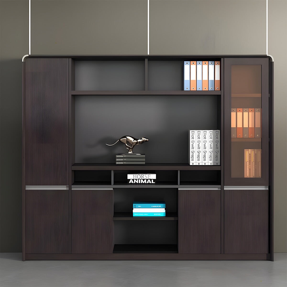 オフィス用 ワードローブ 扉付き オープン式 キャビネット 収納 収納キャビネット 収納棚 エコ板材 丈夫 耐久性 機能的 CWG-C083 CHICKAGU