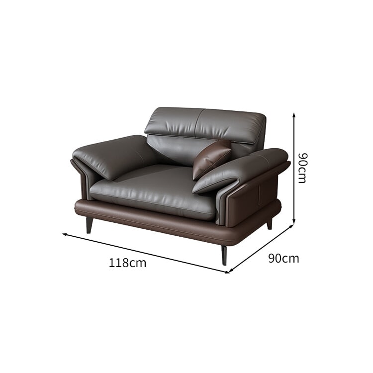 炭素鋼脚 天然木フレーム 合成皮革 高密度ウレタン 弾力性 柔らか 人間工学 フィット感 ソファ 応接ソファ 上質 高級感 グレー カスタマイズ可能 JDSF-C069