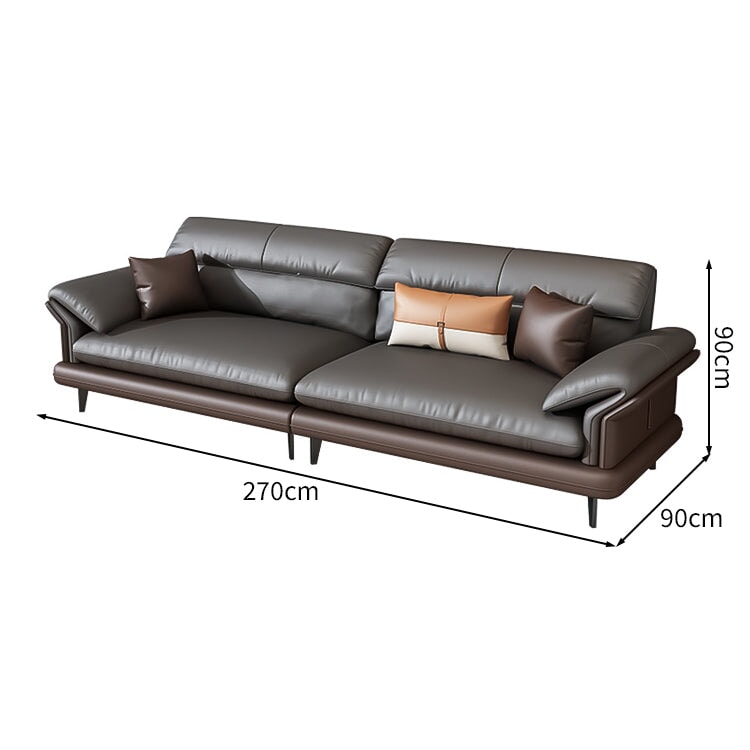 炭素鋼脚 天然木フレーム 合成皮革 高密度ウレタン 弾力性 柔らか 人間工学 フィット感 ソファ 応接ソファ 上質 高級感 グレー カスタマイズ可能 JDSF-C069