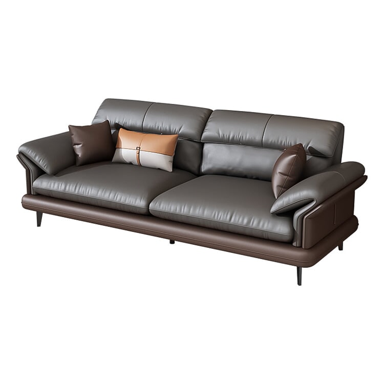 炭素鋼脚 天然木フレーム 合成皮革 高密度ウレタン 弾力性 柔らか 人間工学 フィット感 ソファ 応接ソファ 上質 高級感 グレー カスタマイズ可能 JDSF-C069