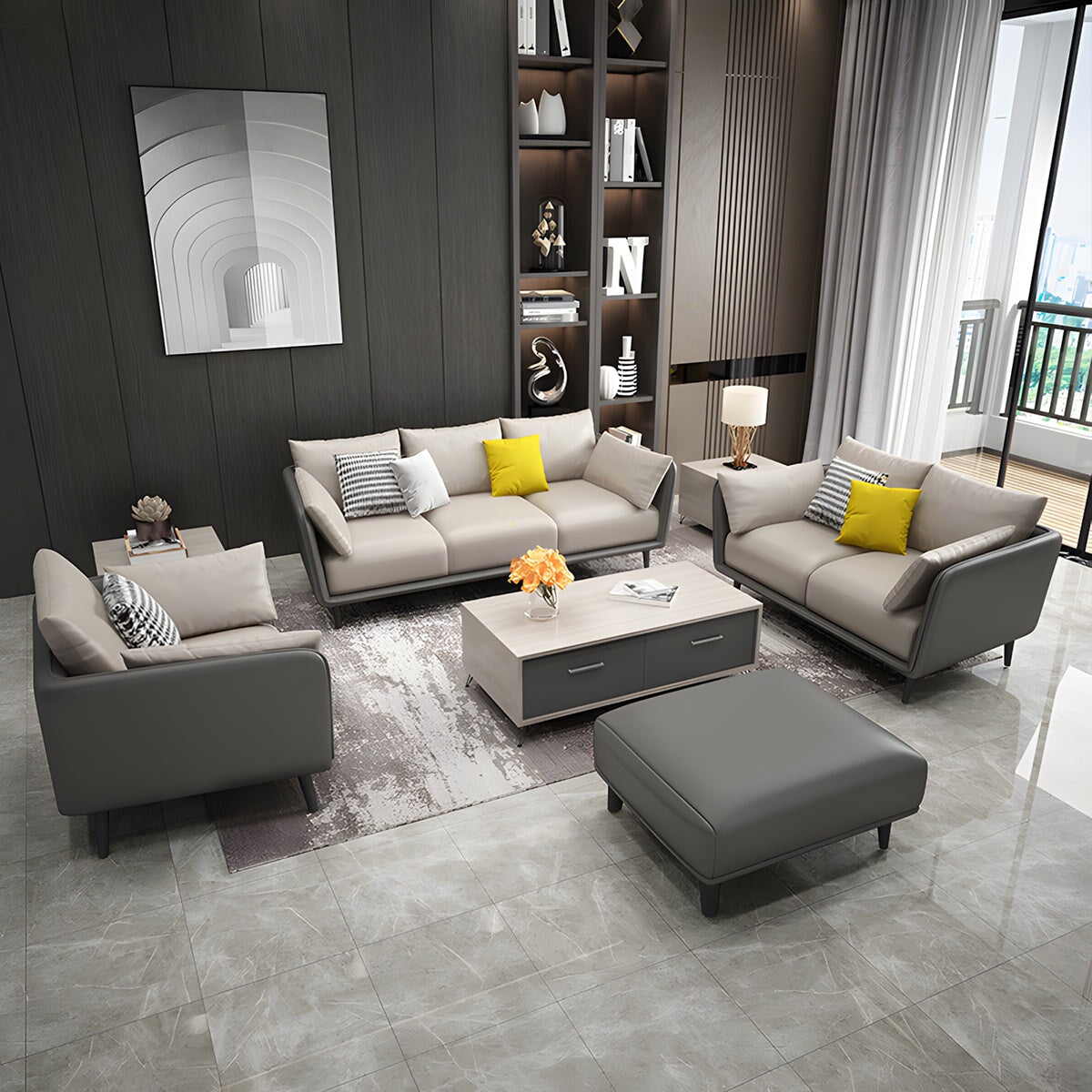 合成皮革 なめらか 耐水性 高反発ウレタン 弾力性 広い座面 ゆとり 天然パイン材 耐久性 ソファ 応接ソファ モダン 上品 心地よい カスタマイズ可能 JDSF-C075