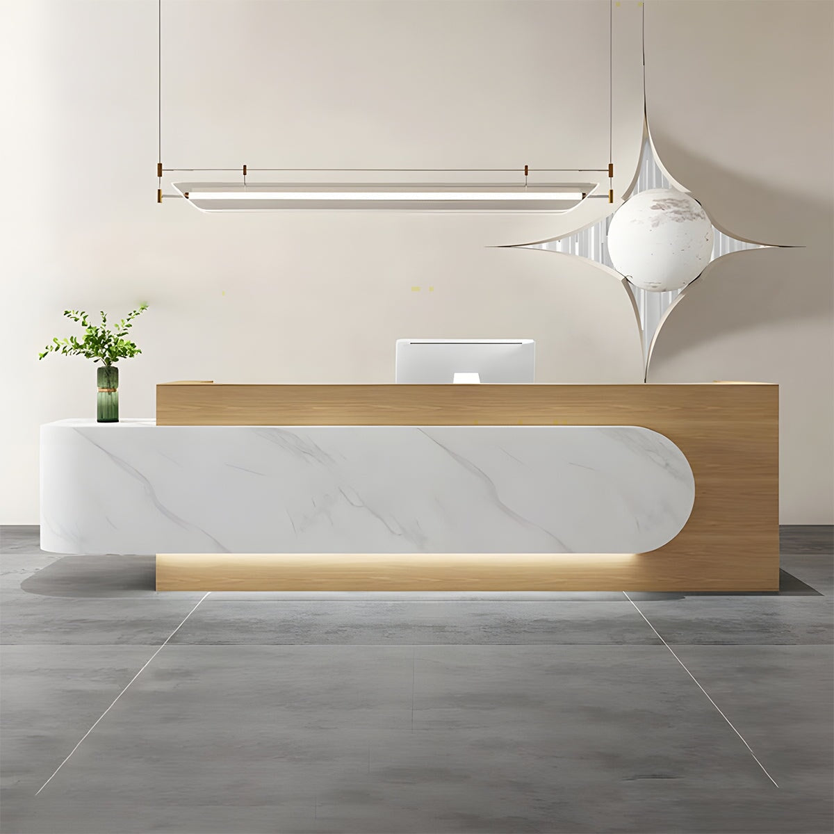 上部天板 分類収納 大容量 ステンレス鋼 光沢感 木材 バイカラー 受付カウンター カウンター レジ台 おしゃれ モダン 洗練 カスタマイズ可能 JDT-C053