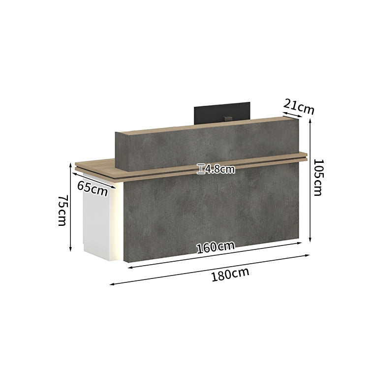 エコ板材 分厚い天板 重厚感 上部天板 LEDライト 扉付き収納 大容量 マルチカラー 受付カウンター カウンター 洗練 機能的 モダン ホワイト カスタマイズ可能 JDT-K-008