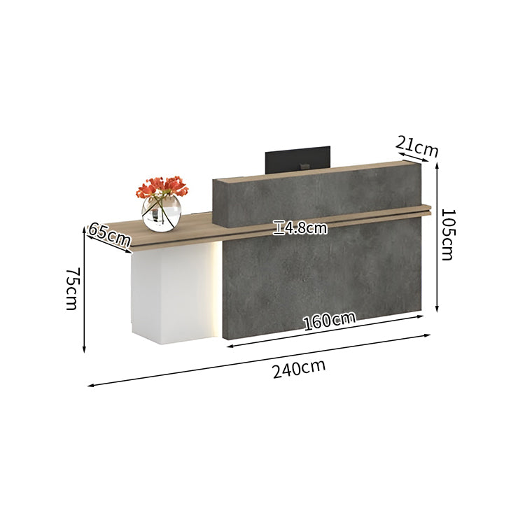エコ板材 分厚い天板 重厚感 上部天板 LEDライト 扉付き収納 大容量 マルチカラー 受付カウンター カウンター 洗練 機能的 モダン ホワイト カスタマイズ可能 JDT-K-008