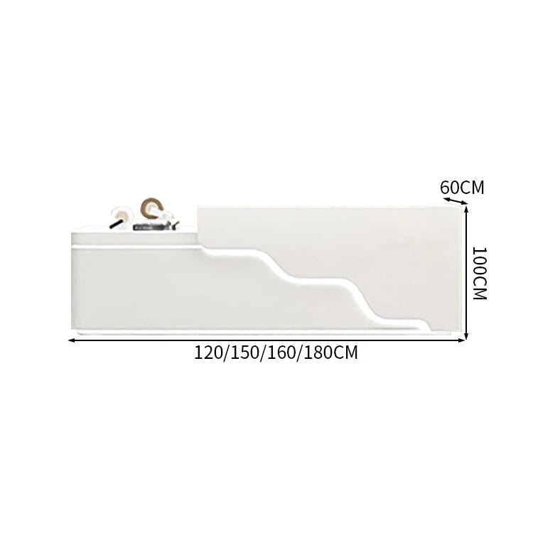 受付カウンター 受付台 オフィス受付 エントランス受付 作業台 鍵付き 引き出し 扉付きワゴン モダン ホワイト カスタマイズ可能 JDT-065 kaguyasu