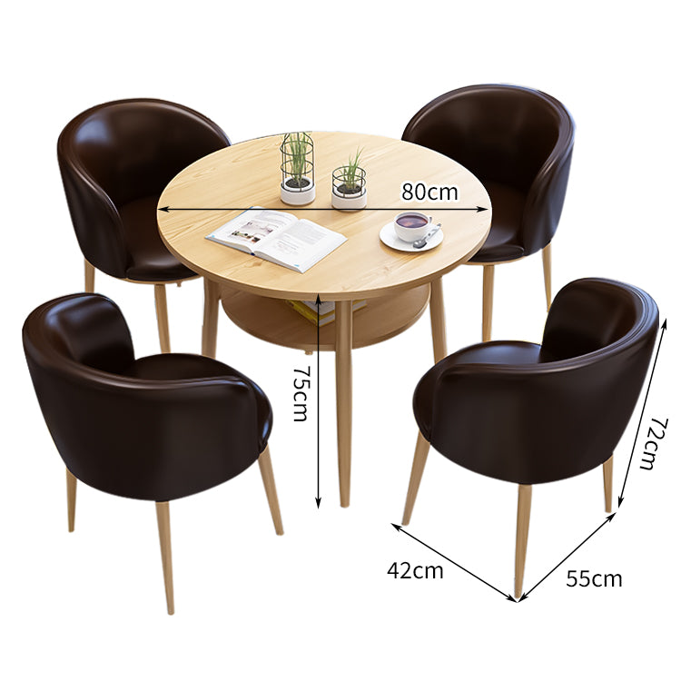 丸型天板 棚付き メラミン化粧板 アイアン脚 頑丈 高反発ウレタン 柔らか 応接セット テーブル チェア シンプル ミニマル 木目調 カスタマイズ可能 JDZH-C005