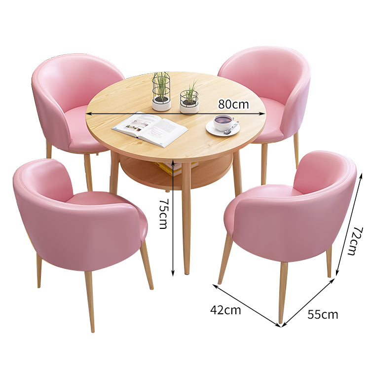 丸型天板 棚付き メラミン化粧板 アイアン脚 頑丈 高反発ウレタン 柔らか 応接セット テーブル チェア シンプル ミニマル 木目調 カスタマイズ可能 JDZH-C005