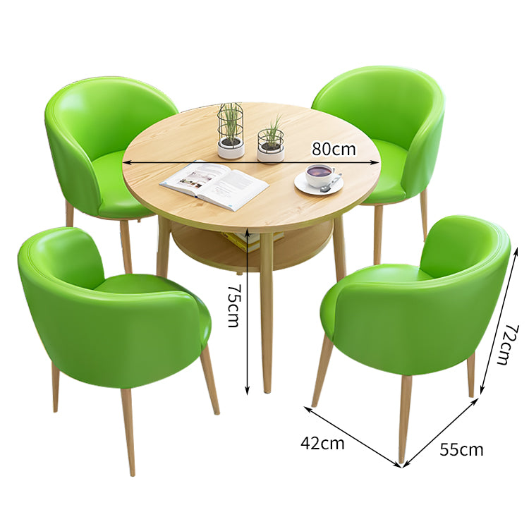 丸型天板 棚付き メラミン化粧板 アイアン脚 頑丈 高反発ウレタン 柔らか 応接セット テーブル チェア シンプル ミニマル 木目調 カスタマイズ可能 JDZH-C005