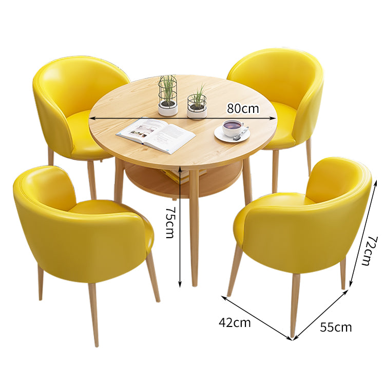 丸型天板 棚付き メラミン化粧板 アイアン脚 頑丈 高反発ウレタン 柔らか 応接セット テーブル チェア シンプル ミニマル 木目調 カスタマイズ可能 JDZH-C005