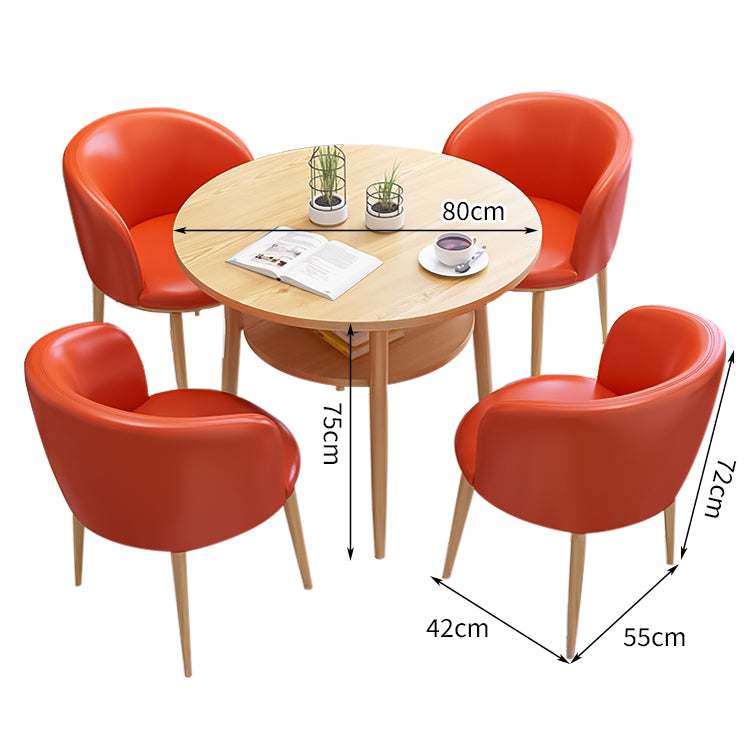 丸型天板 棚付き メラミン化粧板 アイアン脚 頑丈 高反発ウレタン 柔らか 応接セット テーブル チェア シンプル ミニマル 木目調 カスタマイズ可能 JDZH-C005