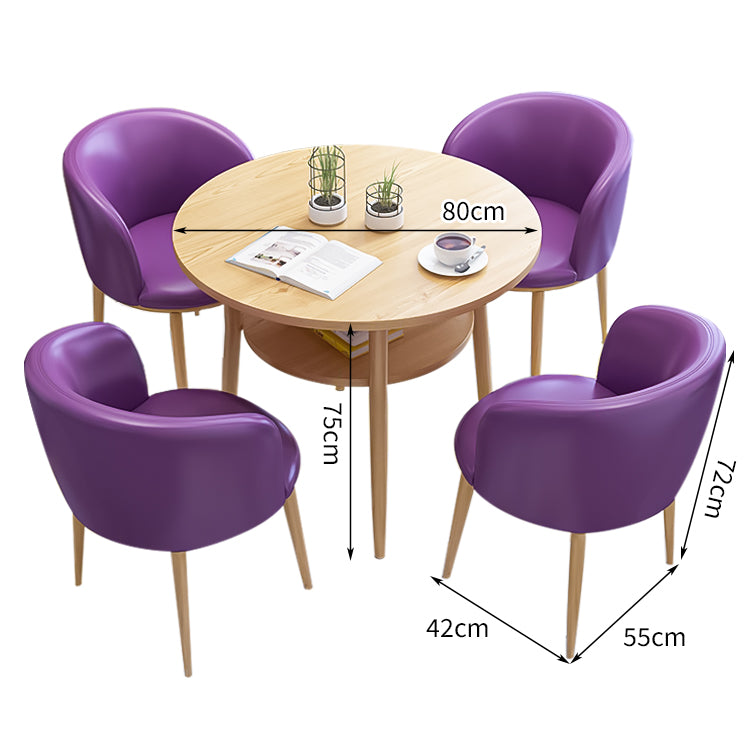 丸型天板 棚付き メラミン化粧板 アイアン脚 頑丈 高反発ウレタン 柔らか 応接セット テーブル チェア シンプル ミニマル 木目調 カスタマイズ可能 JDZH-C005