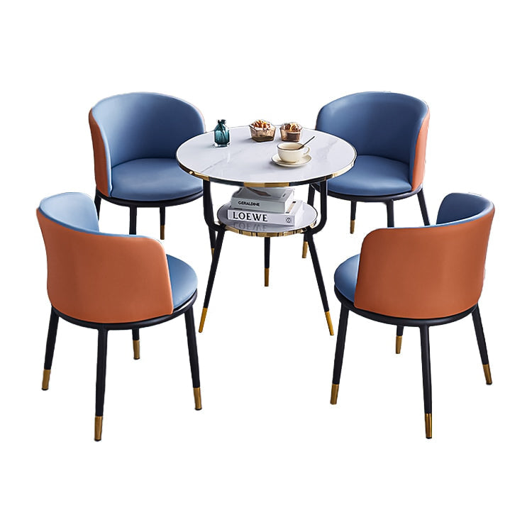 人間工学 高反発ウレタン 柔らか 棚付き 丸型天板 メラミン化粧板 スチールフレーム マルチカラー 応接セット モダン スタイリッシュ カスタマイズ可能 JDZH-C006